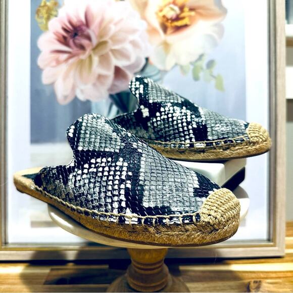 Tory Burch Shoes - Tory Burch Max Espadrille Slide, Diamond Roccia Print, Snakeskin, Size 7.5, IOB
